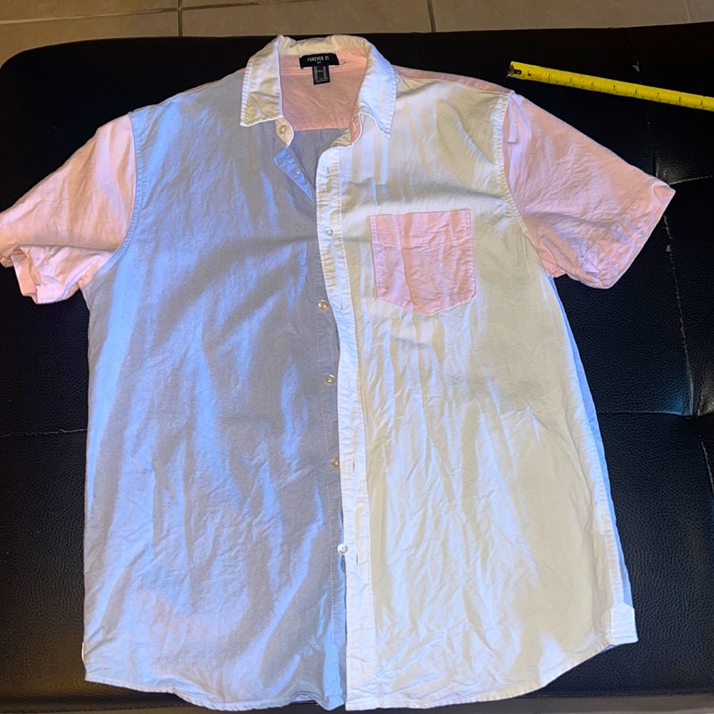Forever 21 , White, blue and pink shirt